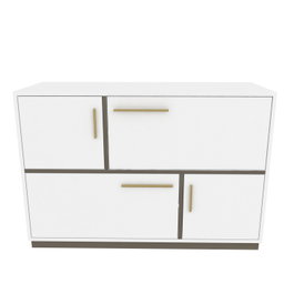 Hanah Home Mares Consola Blanco y Gris